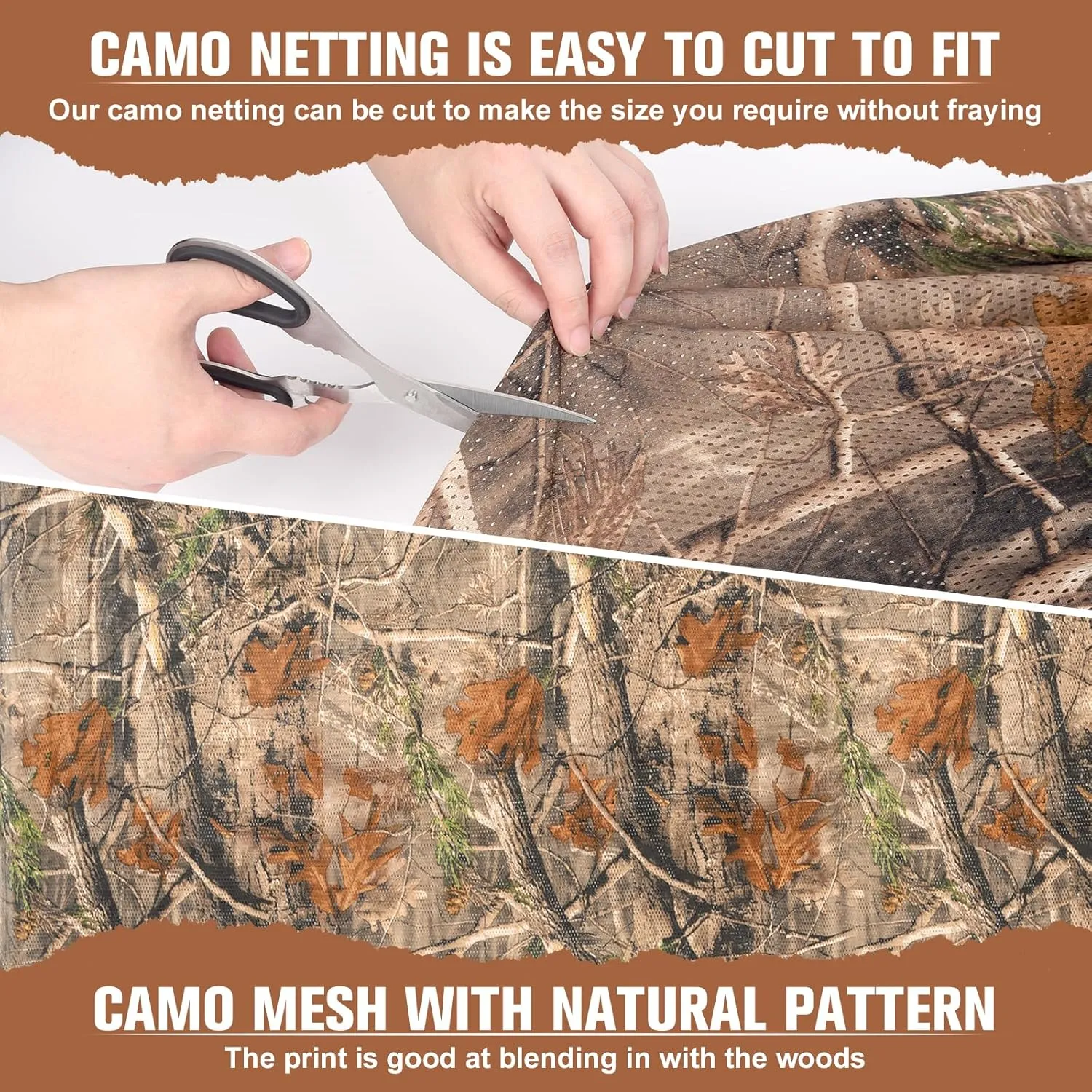 Camo Netting, Camouflage Netting, Quiet Mesh Sunshade, Fence Canopy Nets, See Through, Lightweight, Great for Concealment, Hunting, Shooting, Tree Stand, Car Cover, Photography, Decoration