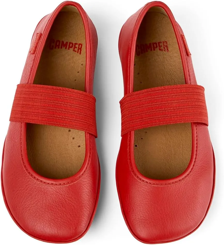 Camper Right Leather Mary Jane Flats for Girls - Ultra-Comfortable Ballerina Shoes with Comfort Footbed, Leather Lining, and Flexible Rubber Outsole