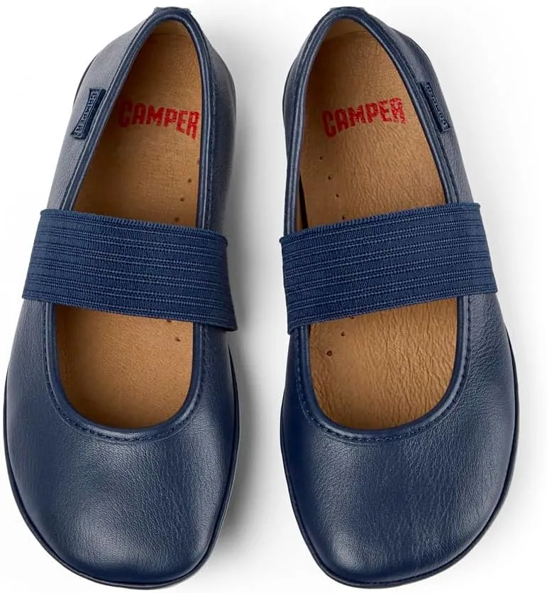 Camper Right Leather Mary Jane Flats for Girls - Ultra-Comfortable Ballerina Shoes with Comfort Footbed, Leather Lining, and Flexible Rubber Outsole