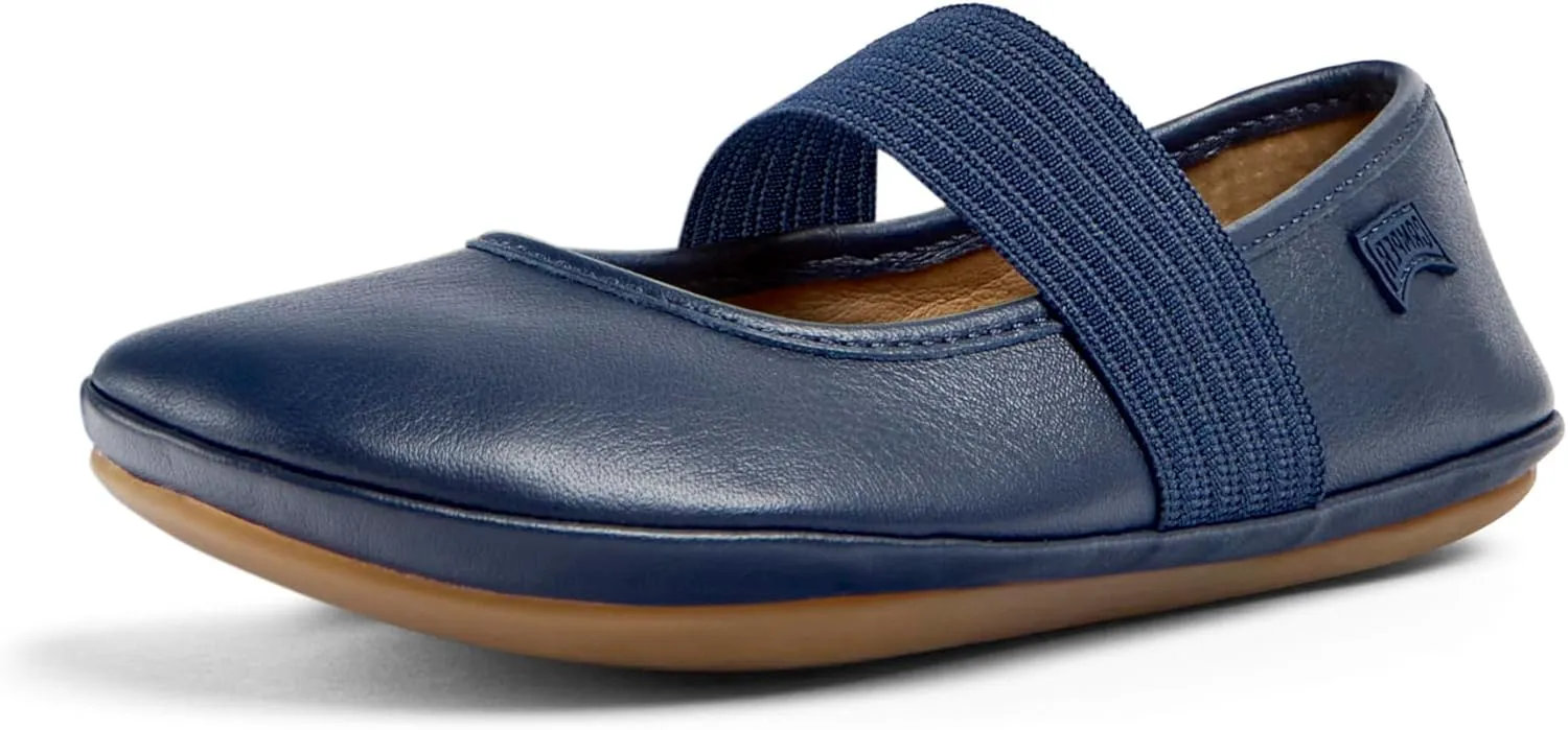 Camper Right Leather Mary Jane Flats for Girls - Ultra-Comfortable Ballerina Shoes with Comfort Footbed, Leather Lining, and Flexible Rubber Outsole