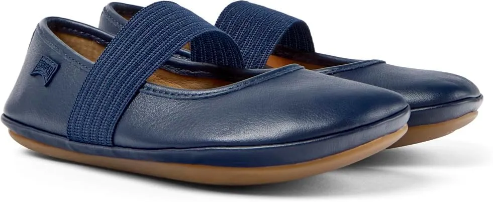 Camper Right Leather Mary Jane Flats for Girls - Ultra-Comfortable Ballerina Shoes with Comfort Footbed, Leather Lining, and Flexible Rubber Outsole