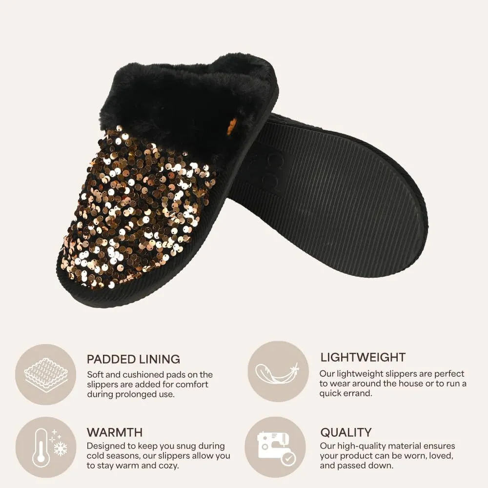 C.C Multi-Option Colorful Slip-On Slippers With Faux Fur Lining Indoor-Outdoor House For Women