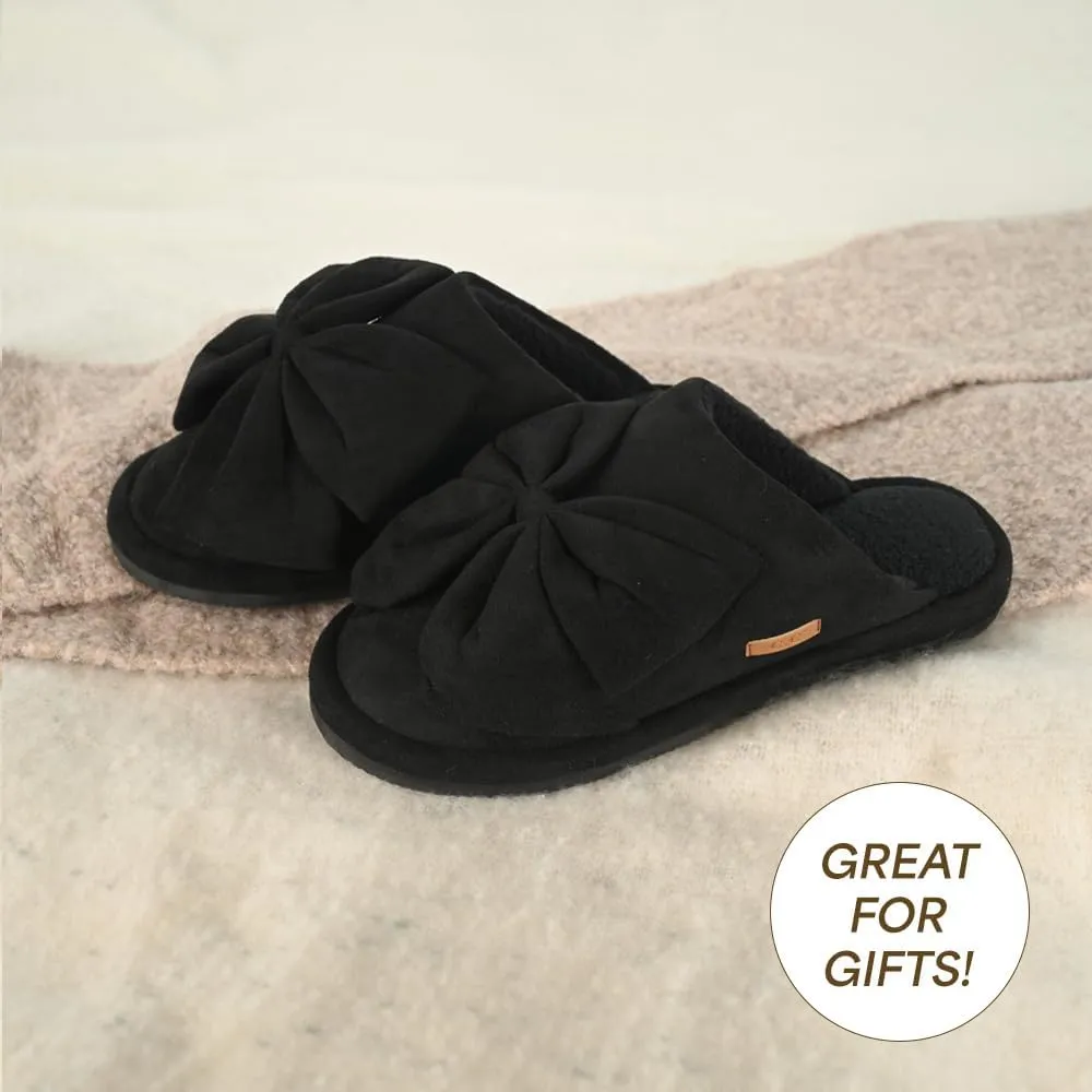 C.C Suede Faux Fur Lined House Indoor-Outdoor Slippers Slip-On for Women