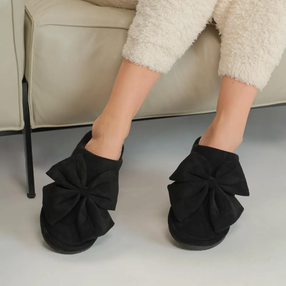 C.C Suede Faux Fur Lined House Indoor-Outdoor Slippers Slip-On for Women