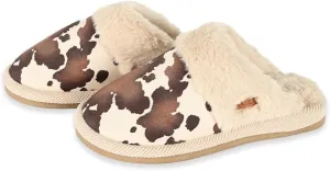 C.C Suede Faux Fur Lined House Indoor-Outdoor Slippers Slip-On for Women