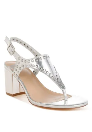 Chan Metallic Studded Statement Heels