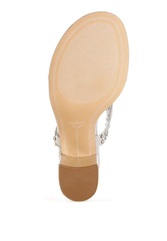 Chan Metallic Studded Statement Heels