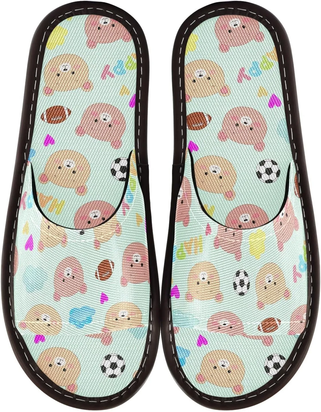 CHIFIGNO Breathable Lightweight Slippers with Anti-slip Sole, Indoor and Outdoor House Shoes Size 4-5