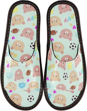 CHIFIGNO Breathable Lightweight Slippers with Anti-slip Sole, Indoor and Outdoor House Shoes Size 4-5