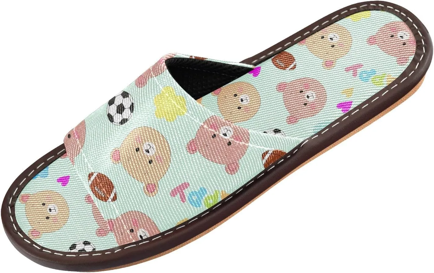 CHIFIGNO Breathable Lightweight Slippers with Anti-slip Sole, Indoor and Outdoor House Shoes Size 4-5