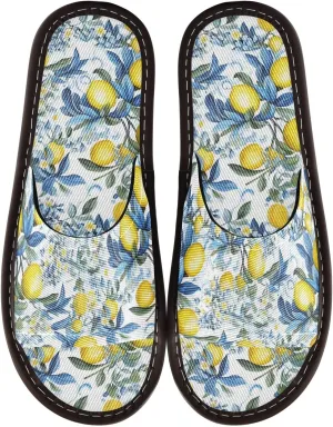 CHIFIGNO Cool Comfy House Slippers with Anti-slip Sole, Bedroom Spa Shoes Size 4-5