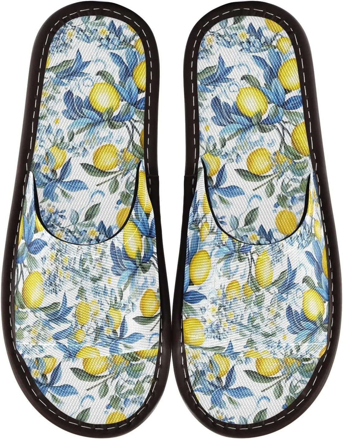CHIFIGNO Cool Comfy House Slippers with Anti-slip Sole, Bedroom Spa Shoes Size 4-5