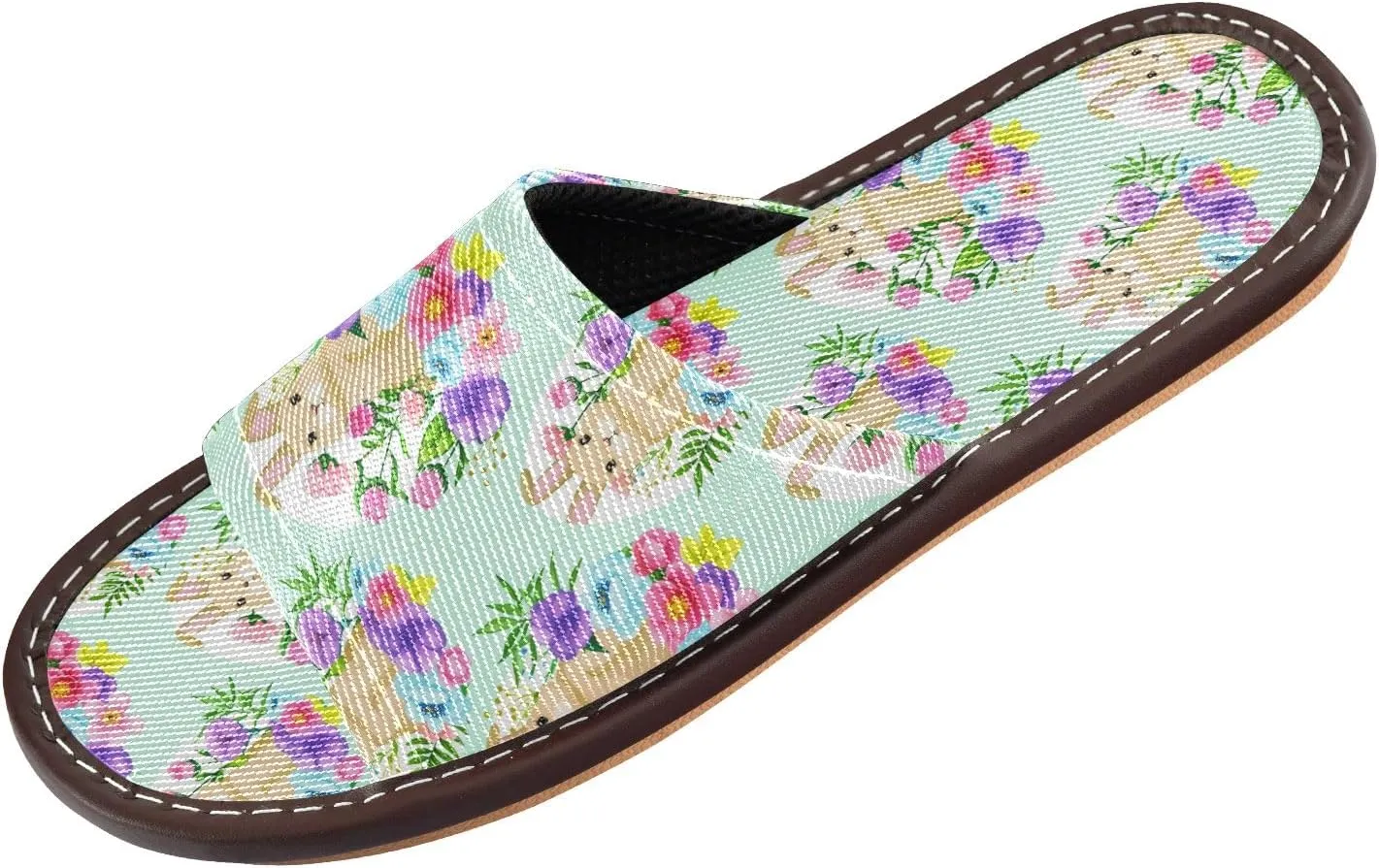 CHIFIGNO Lightweight and Soft Slip-on Spa Shoes for Guests with Anti-skid Sole Size 4-5