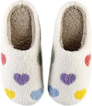 Christmas Slippers For Women Men Indoor Soft Warm Cotton Bedroom Reindeer Slippers House Memory Foam Slippers Cozy Fluffy Fall Winter Home Slippers