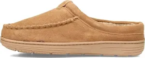 Clarks Men's Slipper Suede Sherpa Lined Clog Slippers for Men Indoor/Outdoor Slip-Ons (Cognac Open Back, 10)