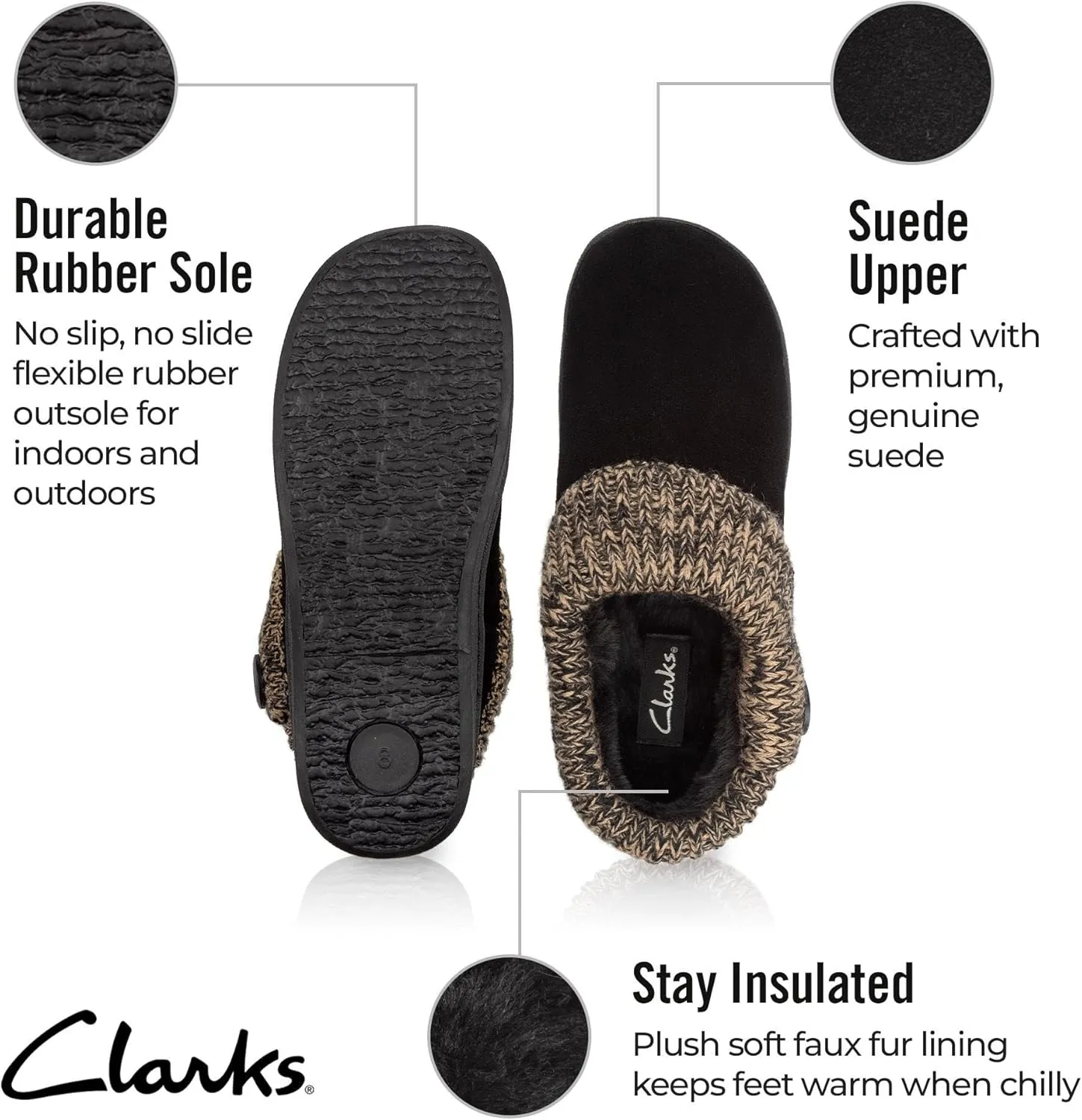 Clarks Women's Knit Scuff Slipper