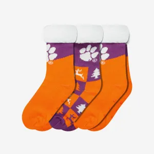 Clemson Tigers Womens Fan Footy 3 Pack Slipper Socks
