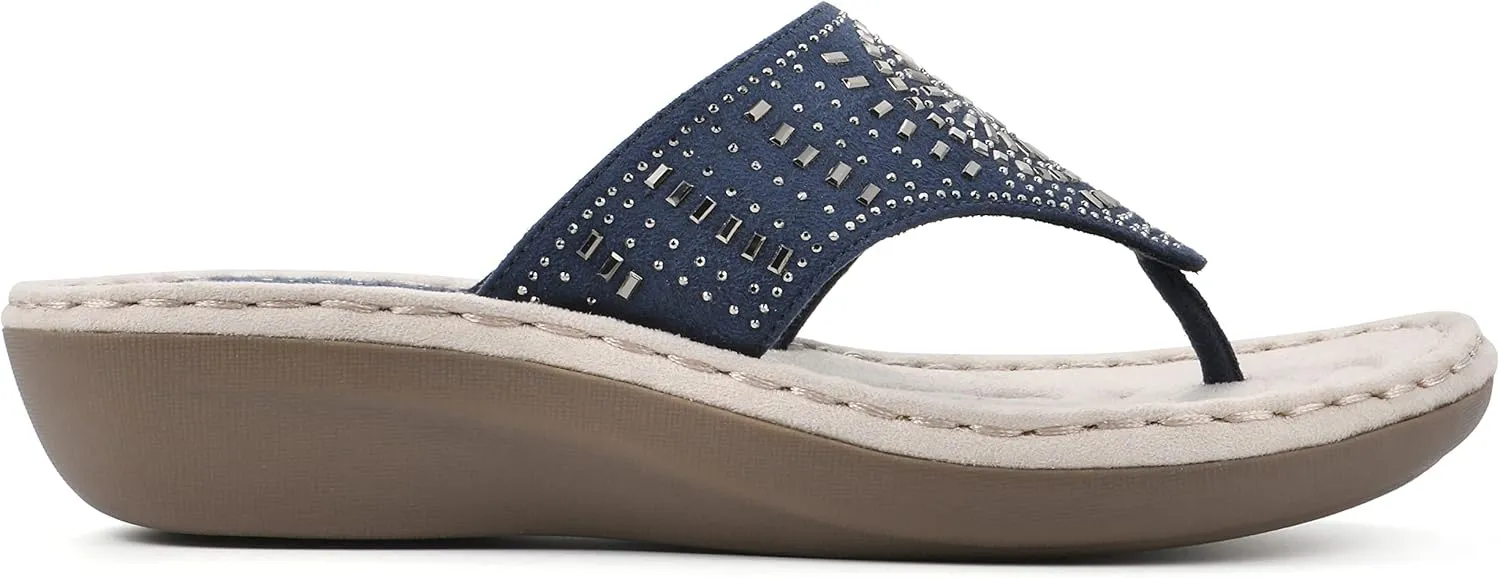 CLIFFS BY WHITE MOUNTAIN Women's Cienna Mini Wedge Flip Flop Sandal