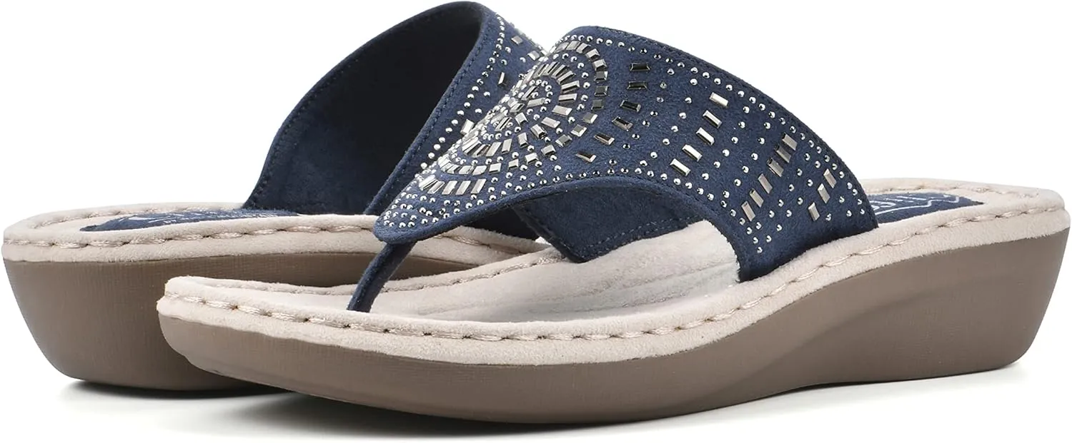 CLIFFS BY WHITE MOUNTAIN Women's Cienna Mini Wedge Flip Flop Sandal
