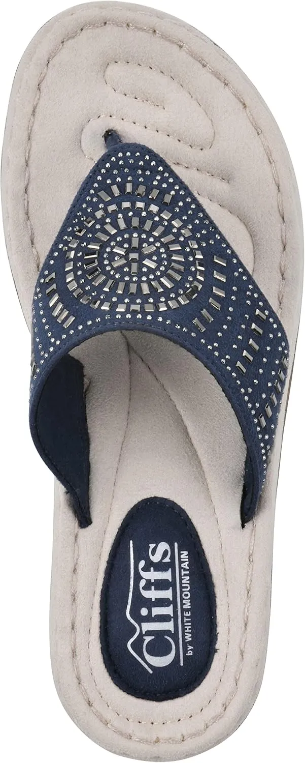 CLIFFS BY WHITE MOUNTAIN Women's Cienna Mini Wedge Flip Flop Sandal