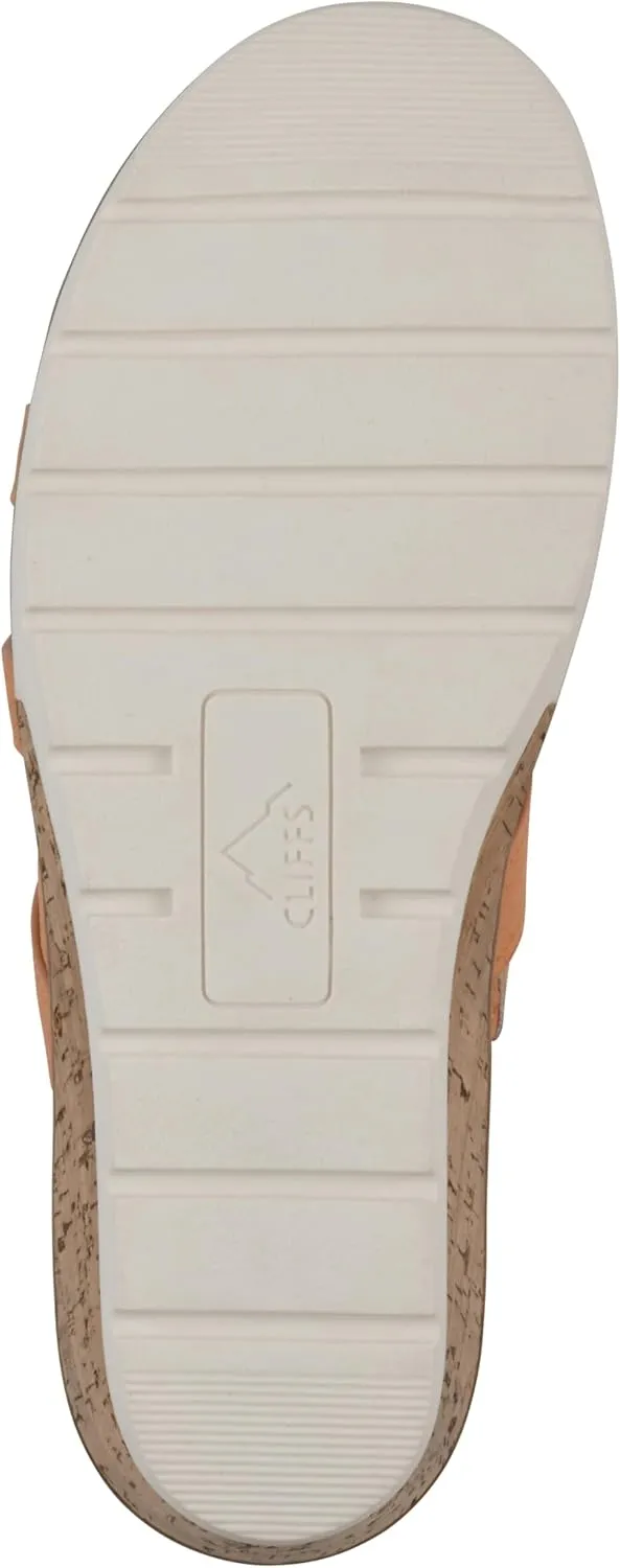 CLIFFS BY WHITE MOUNTAIN Women's Tinisha Strappy Cork Wedge Sandal