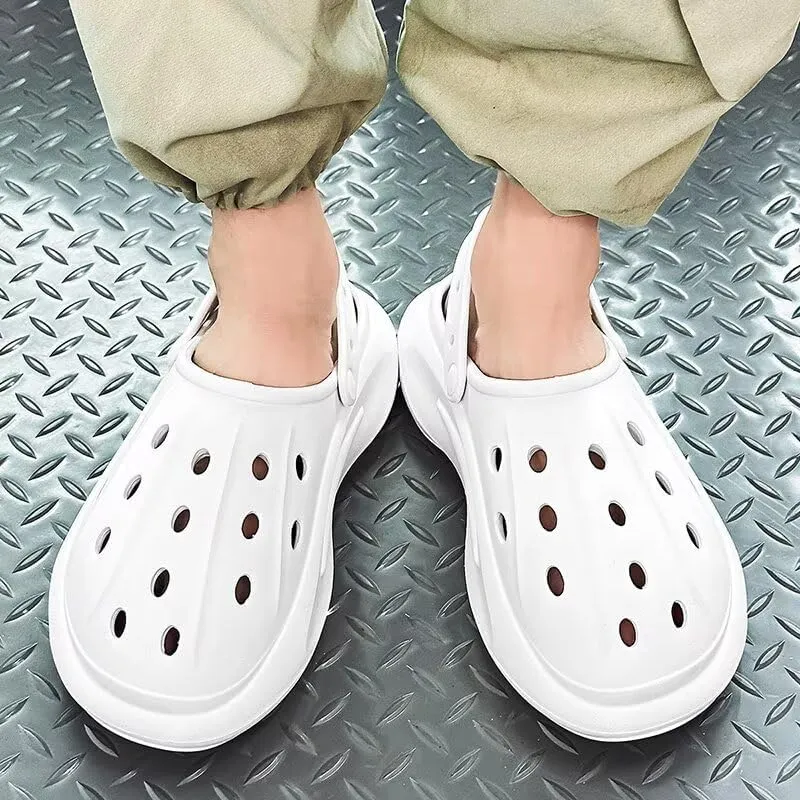 Clogs Garden Shoes for Men Women Lightweight Breathable Casual Slip-On Footwear with Adjustable Strap Outdoor Sandals Beach Shoes Non-Slip Comfort Slippers