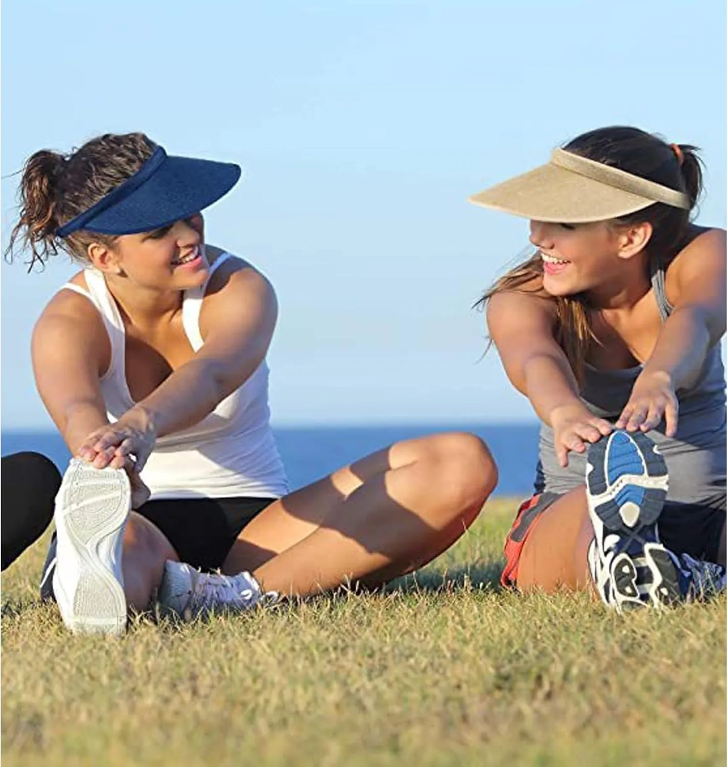 Cloth Covered Slip-On Visor for Women, Adjustable Cap Sports Sun Visors for Men