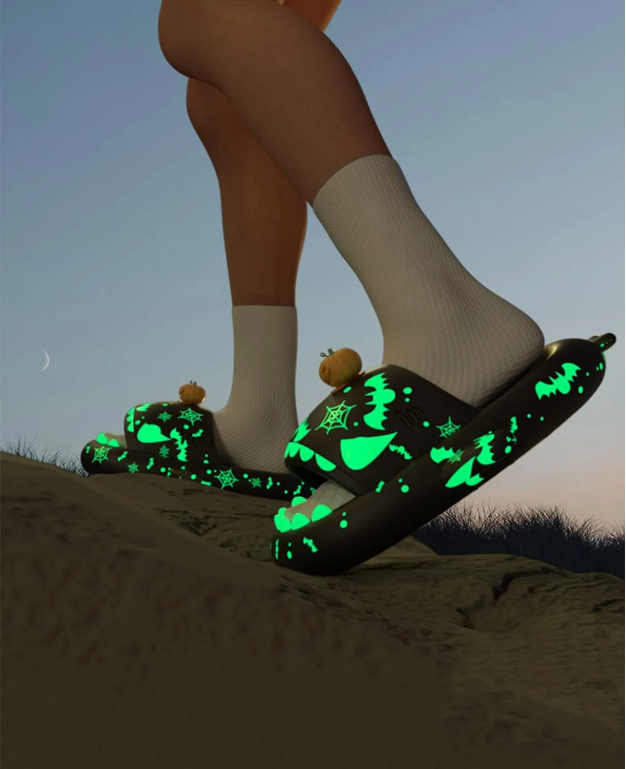 Cloud Shark Slides Galaxy Shark Slides Glow in The Dark, Galaxy Shark Slides with Glitter, Sharky Chanclas, Shark Slides Non-Slip Cloud Pillow Slippers for Women Men