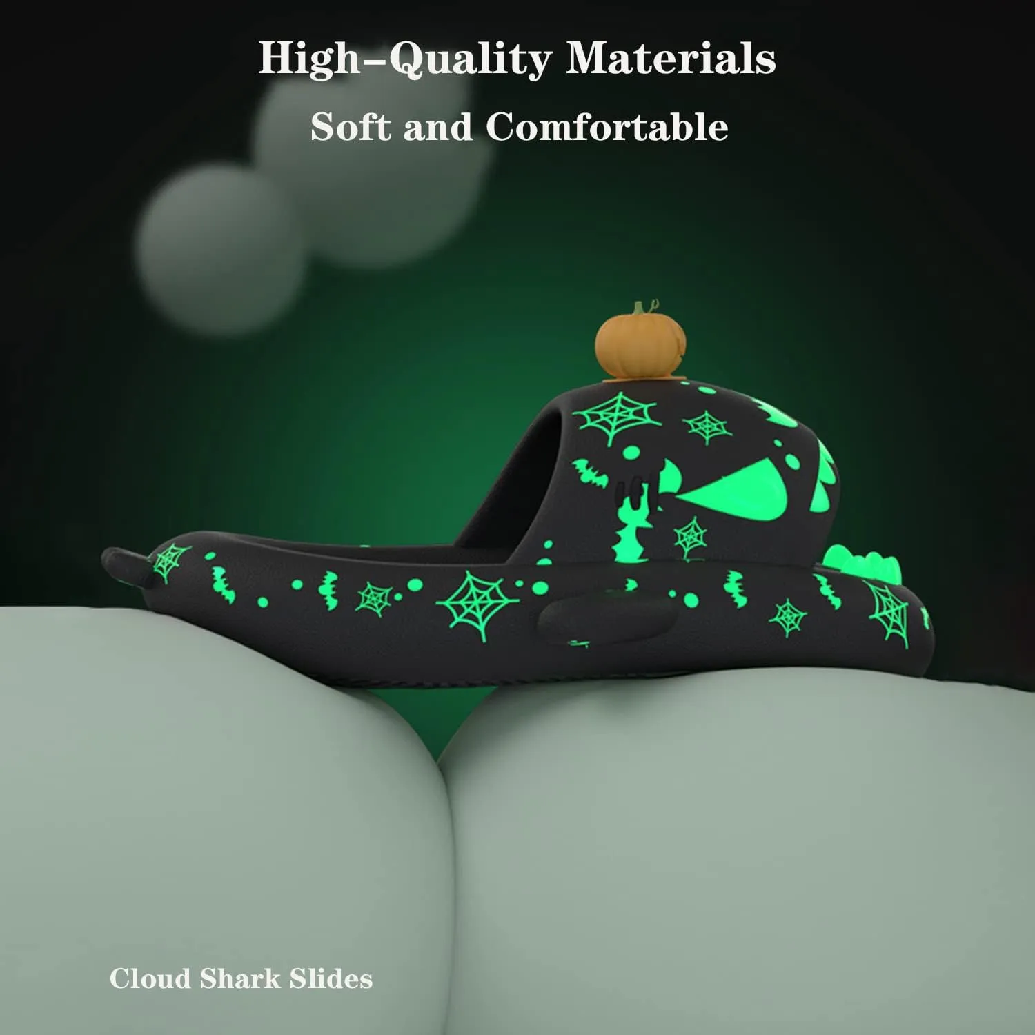 Cloud Shark Slides Galaxy Shark Slides Glow in The Dark, Galaxy Shark Slides with Glitter, Sharky Chanclas, Shark Slides Non-Slip Cloud Pillow Slippers for Women Men