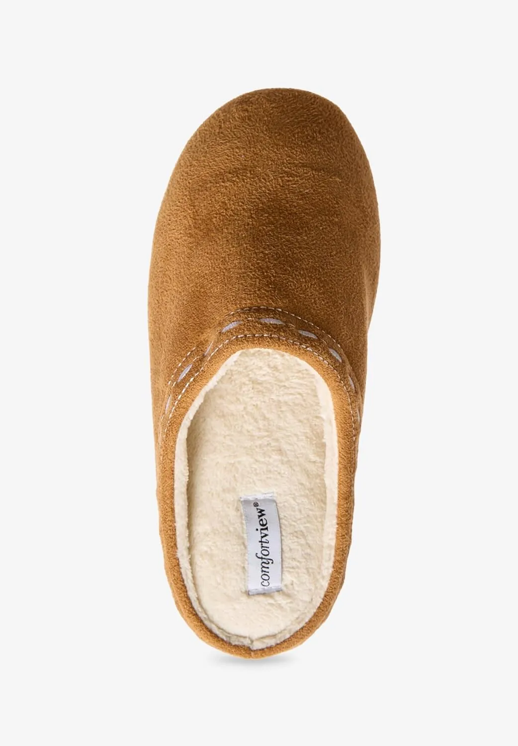 Comfortview Women's Wide Width Stitched Clog Slipper