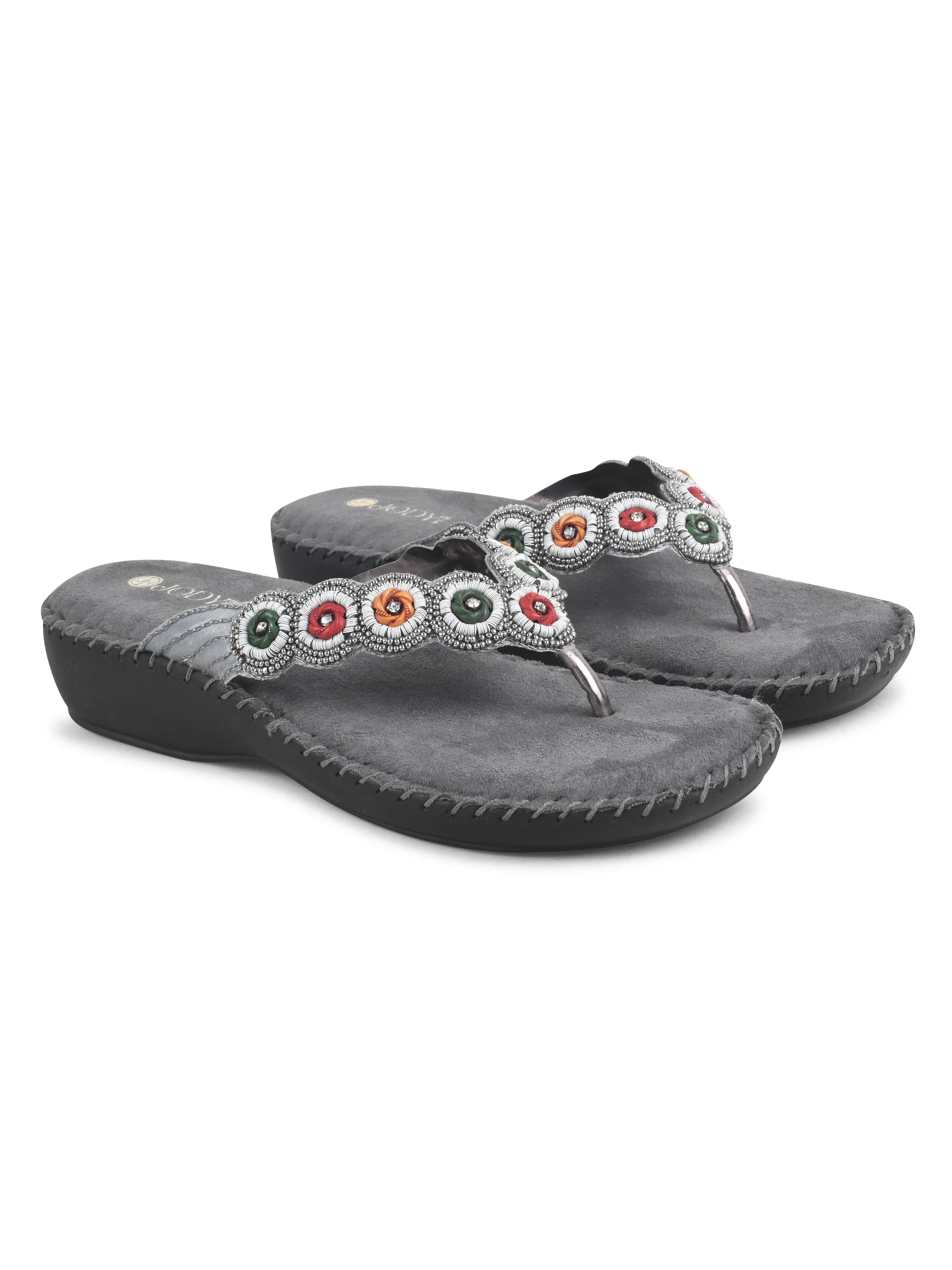 Comfy Beaded Doctor Heel Slipper