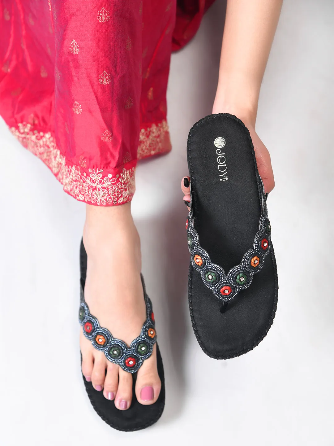 Comfy Beaded Doctor Heel Slipper