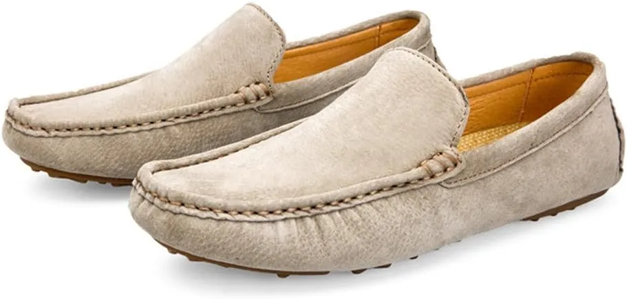 Comodish Men's Driving Loafers Solid Color Penny Boat Moccasins Breathable Insole Soft Sole Formal Oxford