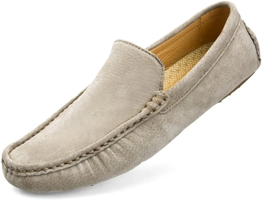 Comodish Men's Driving Loafers Solid Color Penny Boat Moccasins Breathable Insole Soft Sole Formal Oxford