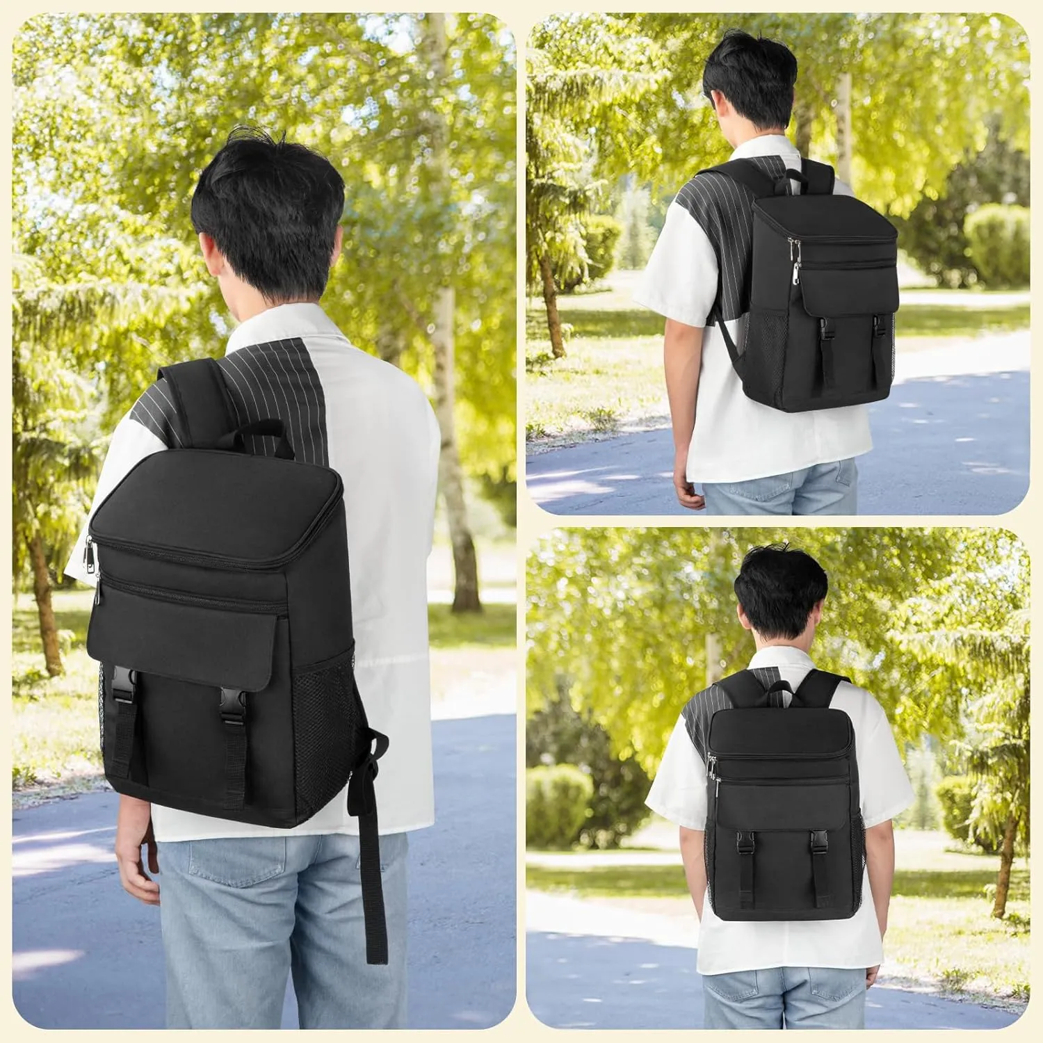 Cooler Backpack Soft Insulated Leak Proof 30/40/50/54 Cans Insulated Backpack Cooler Portable Picnic Camping Beach Hiking BBQ Lunch Backpack for Men and Women
