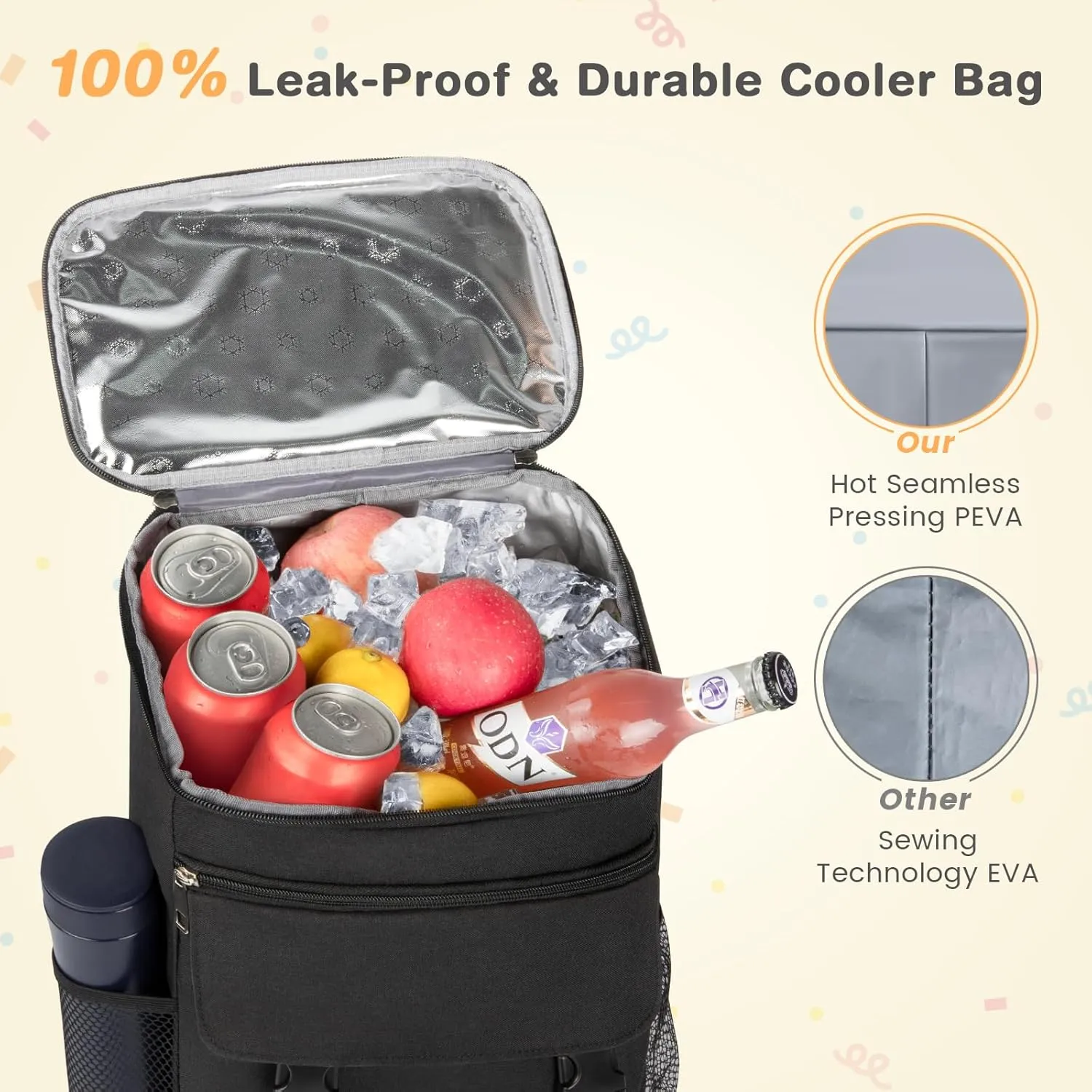Cooler Backpack Soft Insulated Leak Proof 30/40/50/54 Cans Insulated Backpack Cooler Portable Picnic Camping Beach Hiking BBQ Lunch Backpack for Men and Women