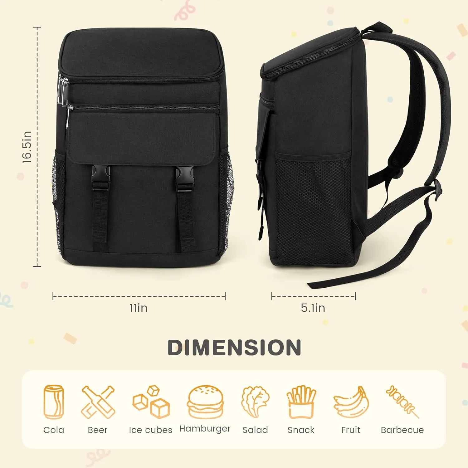 Cooler Backpack Soft Insulated Leak Proof 30/40/50/54 Cans Insulated Backpack Cooler Portable Picnic Camping Beach Hiking BBQ Lunch Backpack for Men and Women