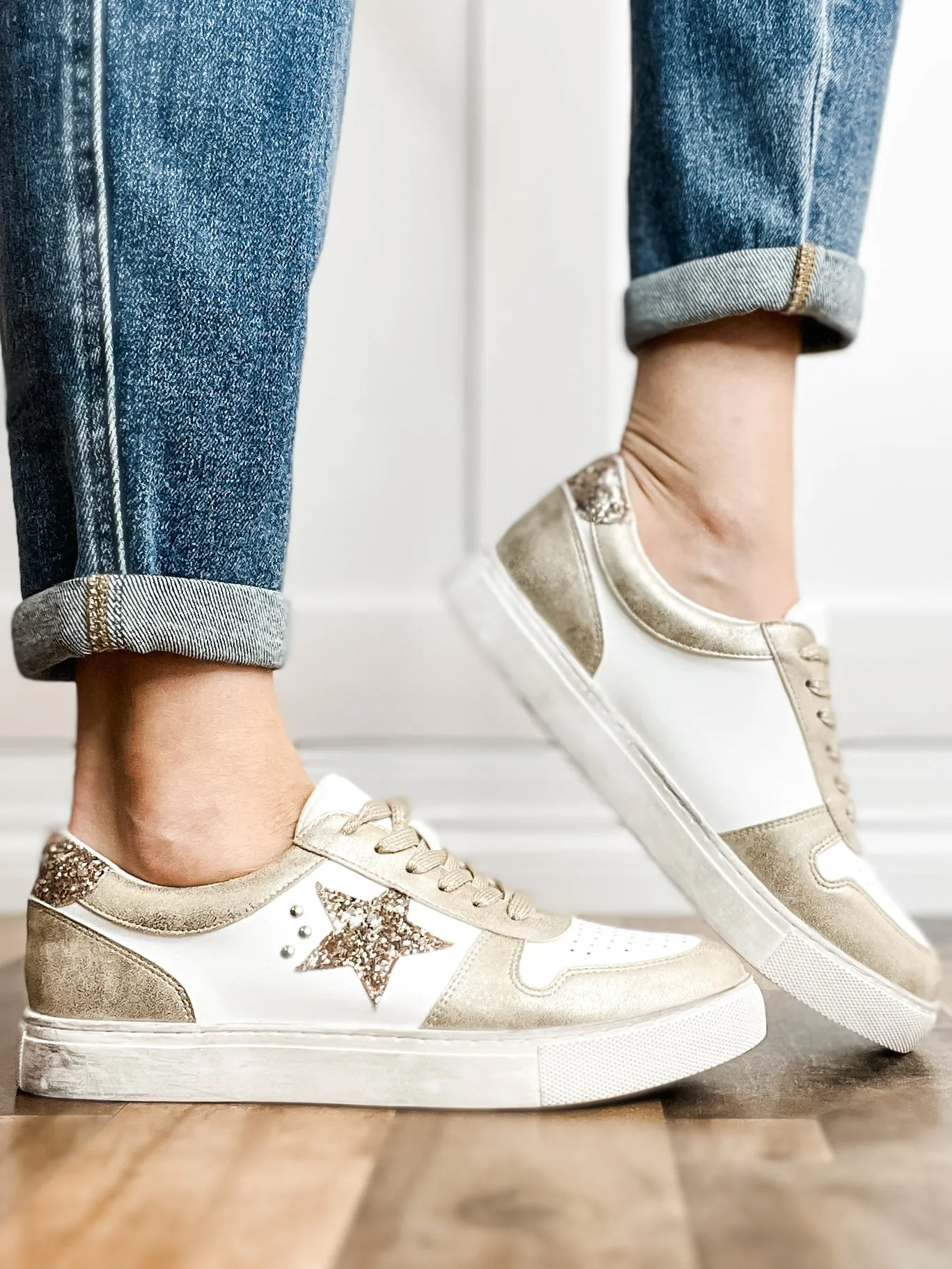 Corkys Constellation Tennis Shoes in Gold