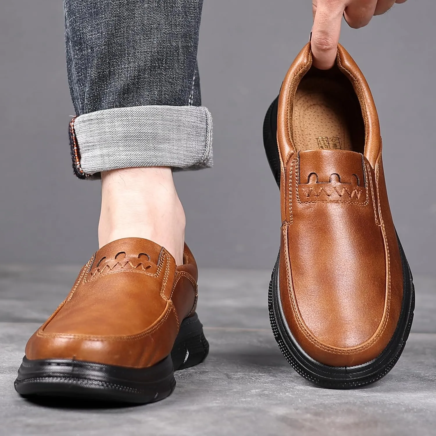 COSIDRAM Mens Casual Loafers Comfortable Soft Classic Moccasin Slip On Daily Walking Shoes