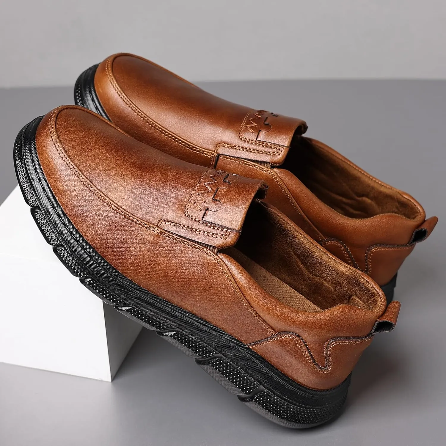 COSIDRAM Mens Casual Loafers Comfortable Soft Classic Moccasin Slip On Daily Walking Shoes