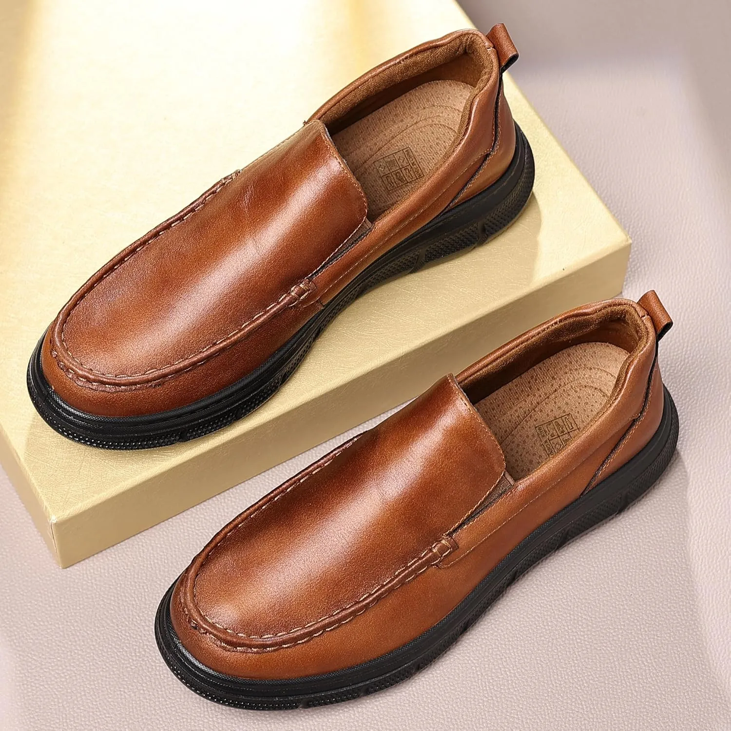 COSIDRAM Mens Casual Loafers Comfortable Soft Classic Moccasin Slip On Daily Walking Shoes