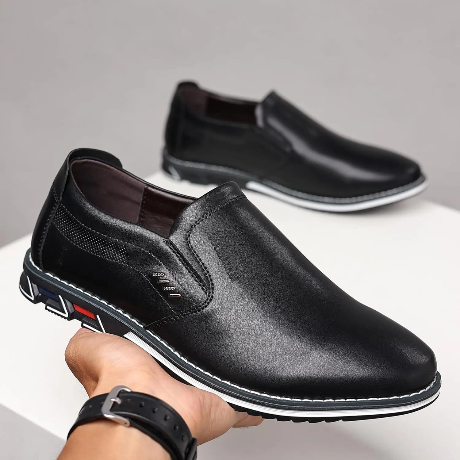 COSIDRAM Mens Casual Shoes Slip on Loafers Lightweight Hollow Out Breathable Male Shoes