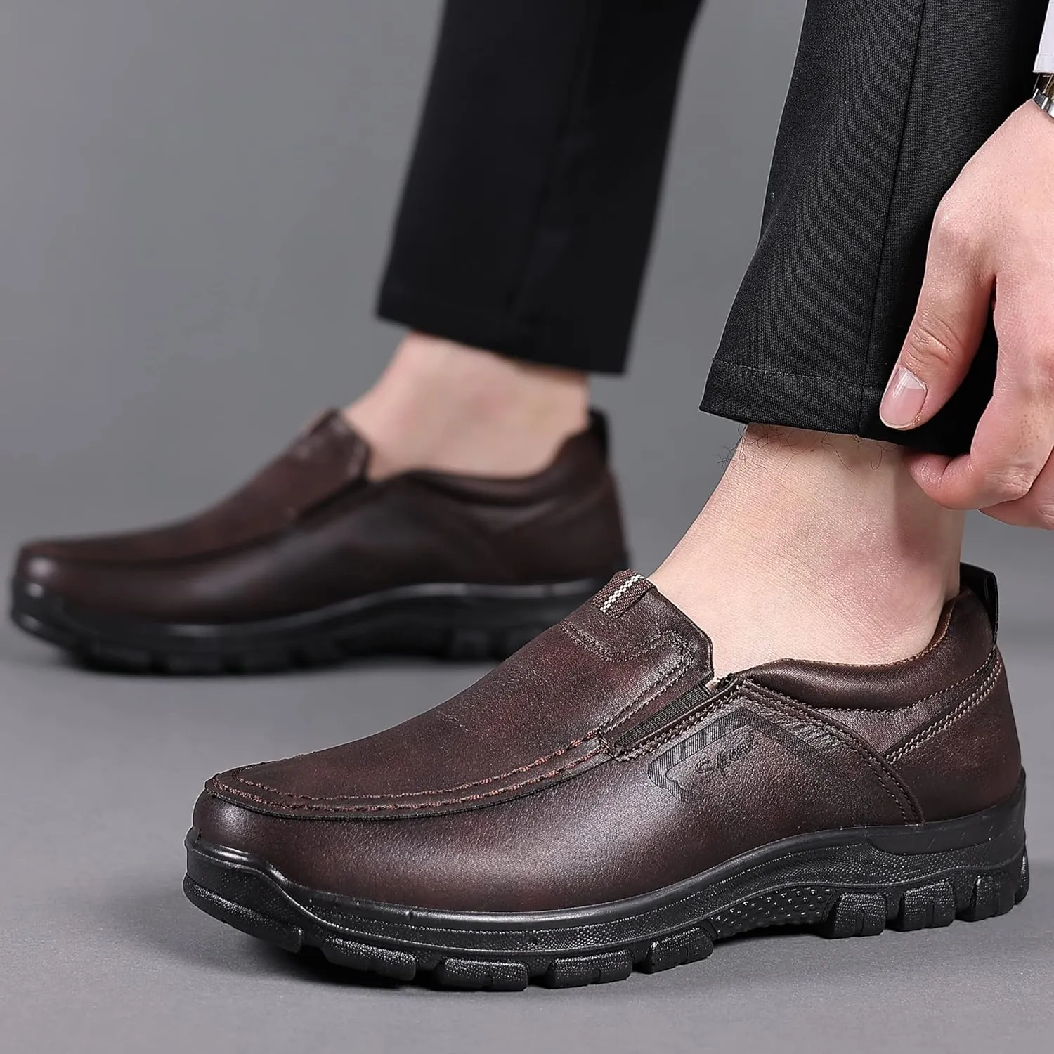 COSIDRAM Mens Loafers Slip on Shoes Casual Comfort Soft Moccasin Daily Flats Driving Walking Shoes Lightweight