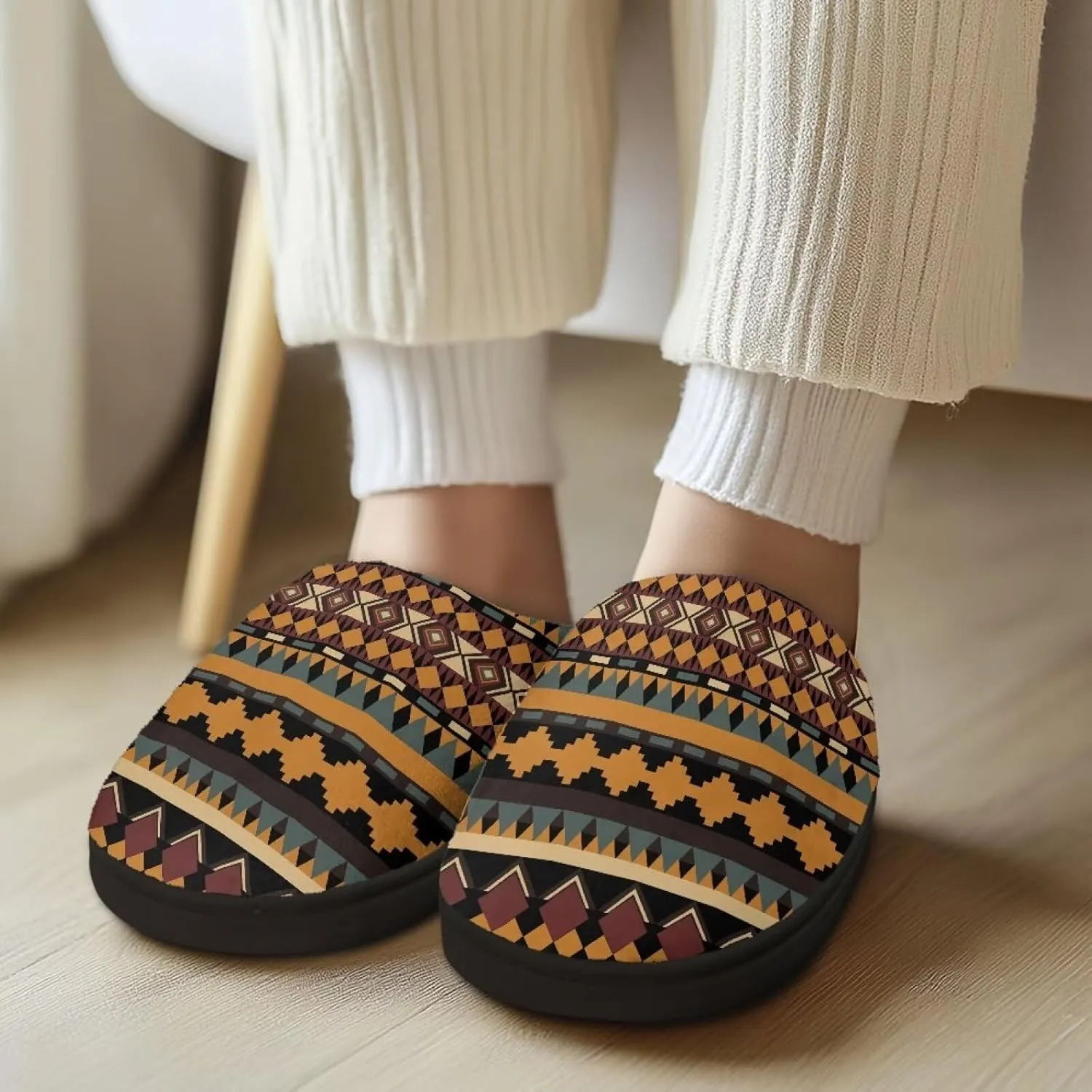 Cozy Slippers for Women - Indoor and Outdoor Cotton Slippers House Shoes with Anti-Skid Sole, Gifts for Women Men