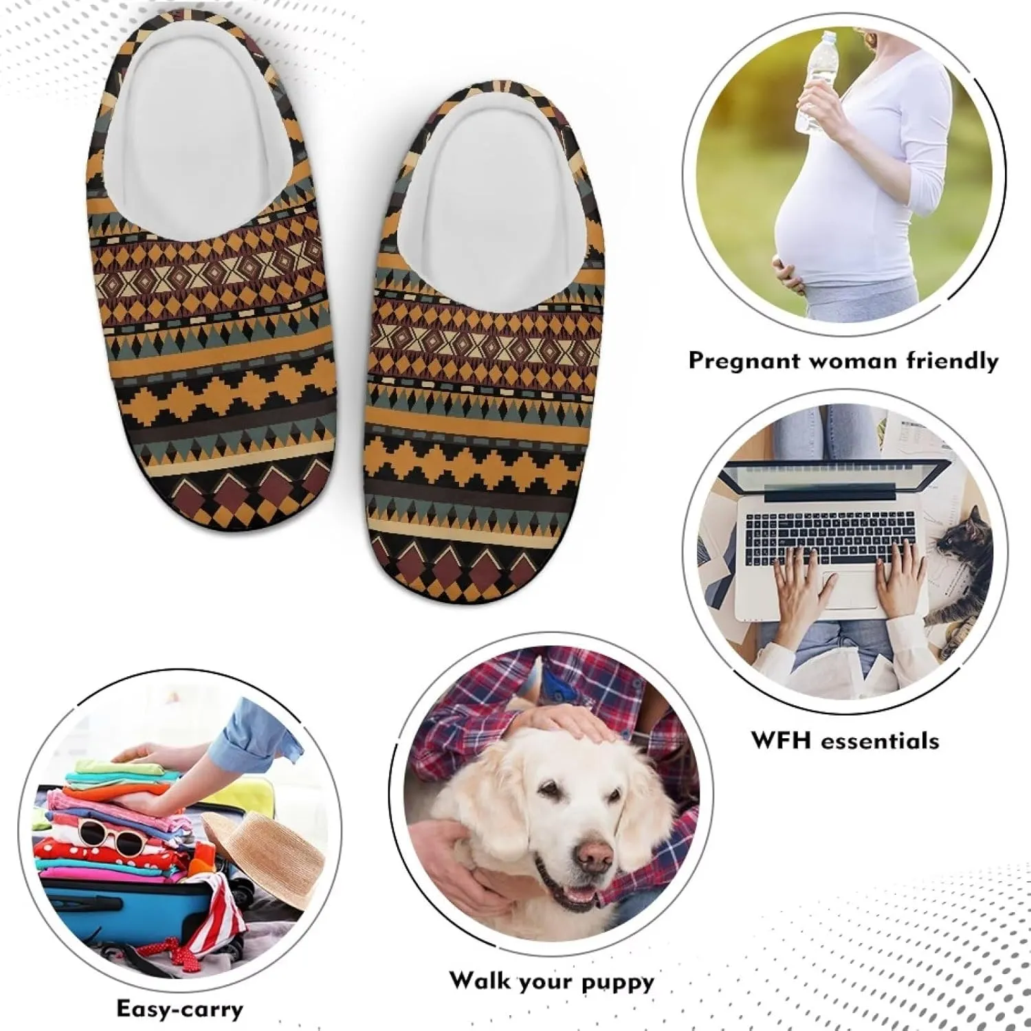 Cozy Slippers for Women - Indoor and Outdoor Cotton Slippers House Shoes with Anti-Skid Sole, Gifts for Women Men