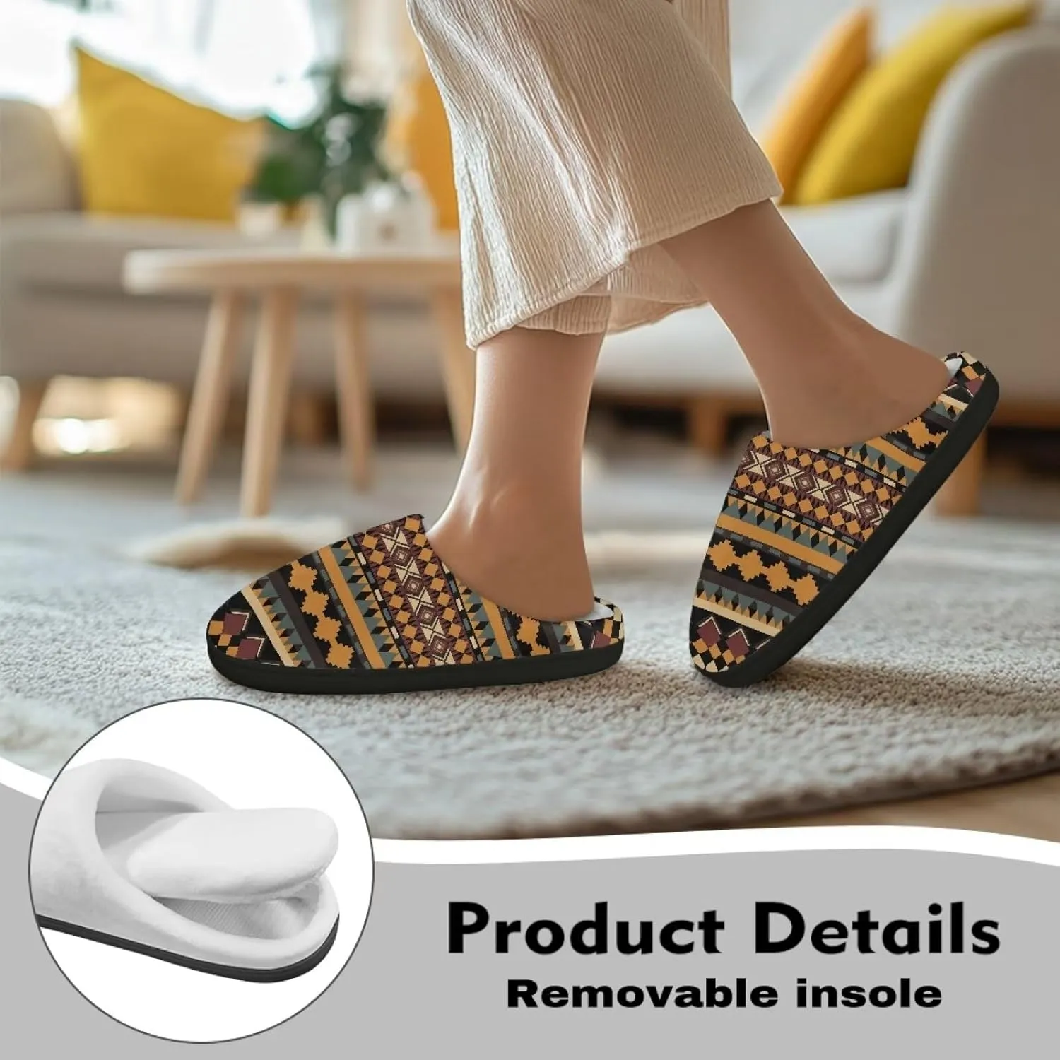 Cozy Slippers for Women - Indoor and Outdoor Cotton Slippers House Shoes with Anti-Skid Sole, Gifts for Women Men