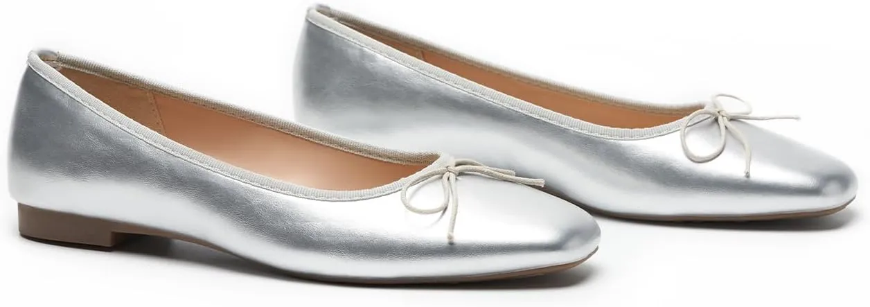 C.Paravano Women's Ballet Flats, Comfortable Slip On Round Toe Flat Shoes, Casual Walking Shoes for Women, Slip-On Bow Dressy Flats for Work Office & Wedding Party