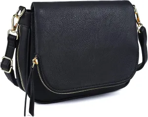Crossbody Bags for Women Small Pu Leather Over the Shoulder Purses and Flap Cross Body Handbags with Multi Pockets