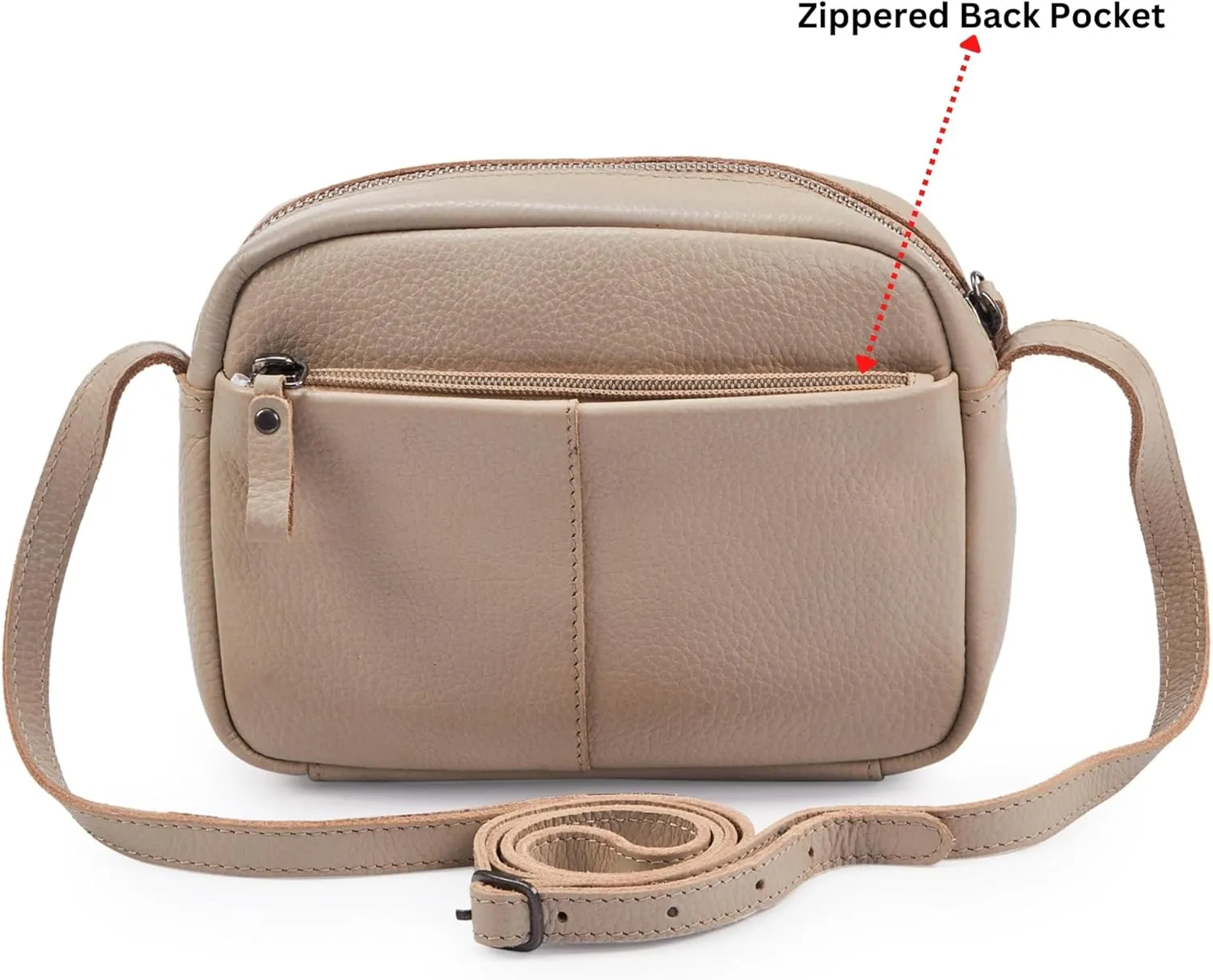 Crossbody Sling Bag for Women Trendy Real Leather Purse Mini Soft Pebbled Crossover with Card Case