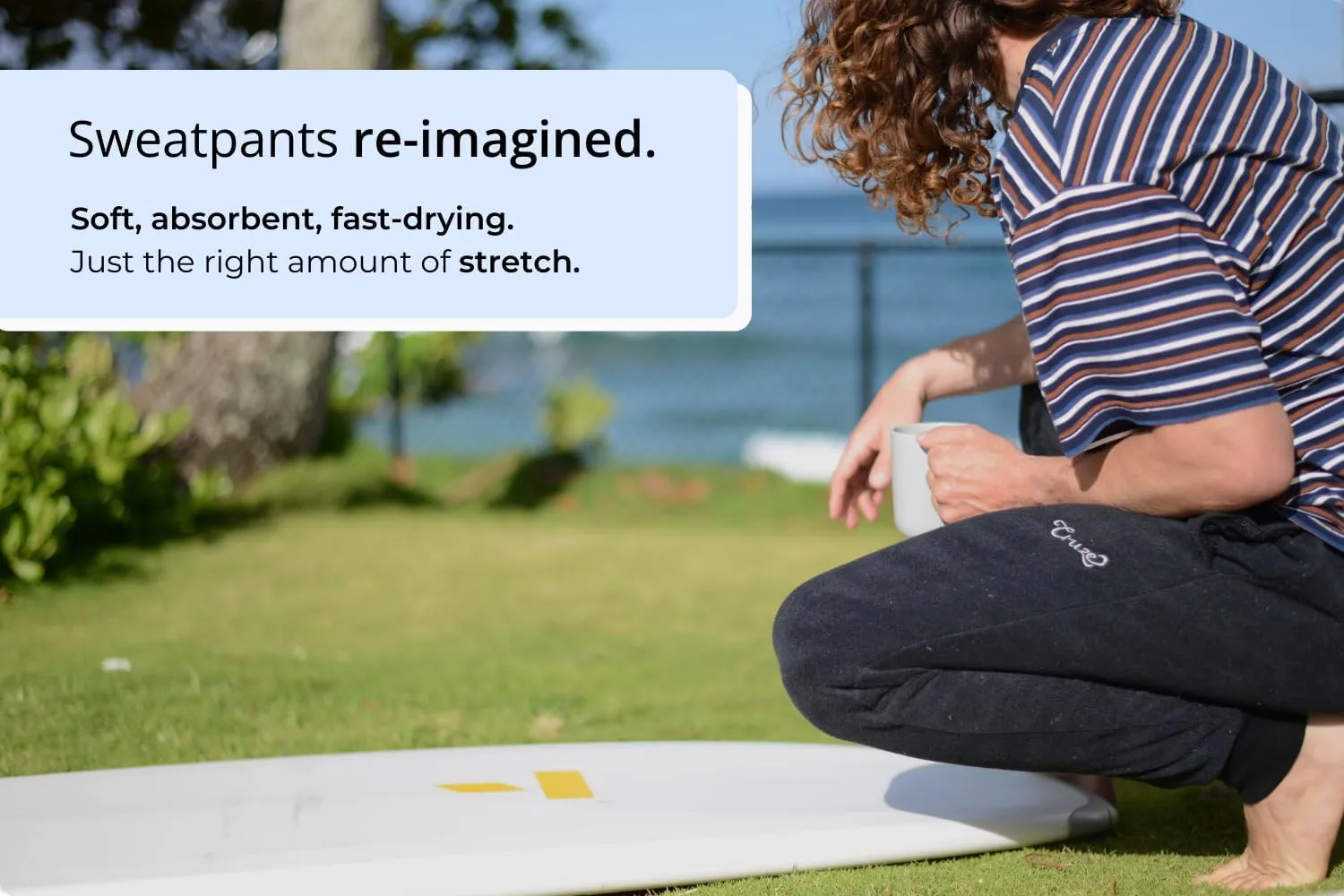 Cruze Towel Pants for Swimmers, Surfing, SUP, and Watersports - Soft, Absorbent, Quick Drying Material